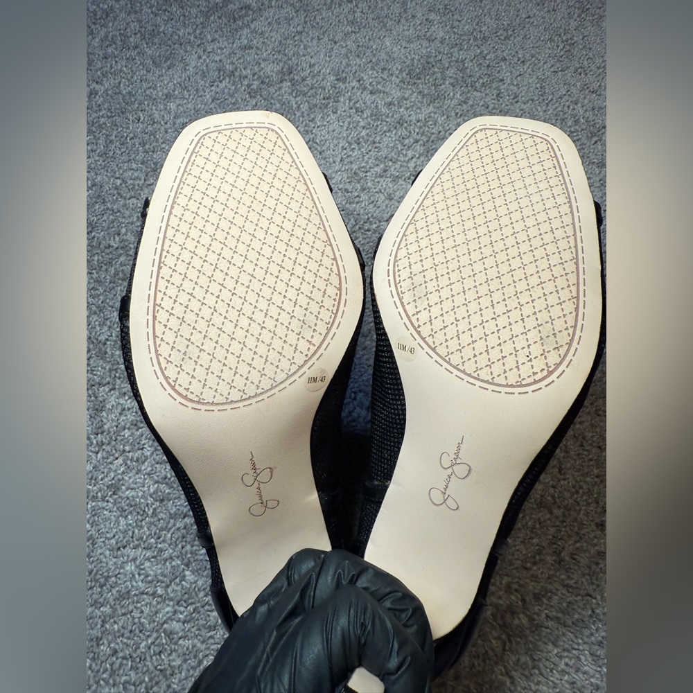 Jessica Simpson Black Peep-Toe Ankle Booties - Picture 9 of 15